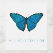 WEINETIKETT: BLAUE BUTTERFLY WEINETIKETT (Einzelnes Label)