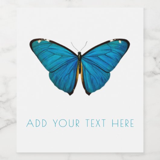 WEINETIKETT: BLAUE BUTTERFLY WEINETIKETT (Einzelnes Label)