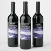 Weinetikett "Blaue und weiße Creme" (Flaschen)