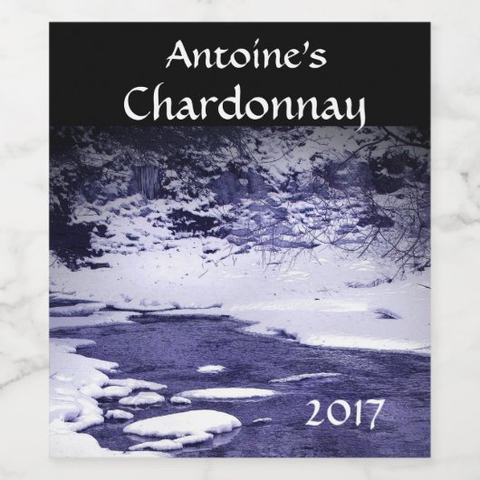 Weinetikett "Blaue und weiße Creme" (Einzelnes Label)