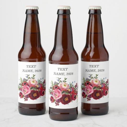 WEINETIKETT - Blumen Bierflaschenetikett (Flaschen)
