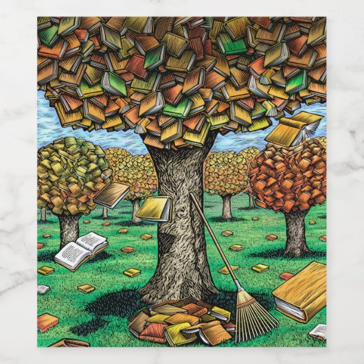 Weinetikett Book Tree (Einzelnes Label)