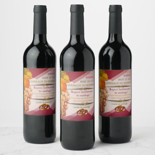 Weinetikett. Branntweinbecken Weinetikett (Flaschen)