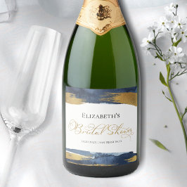 Weinetikett Brautparty | Wasserfarbe Abstrakt Schaumweinetikett