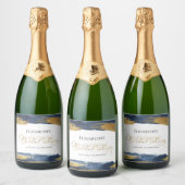 Weinetikett Brautparty | Wasserfarbe Abstrakt Schaumweinetikett (Flaschen)