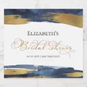 Weinetikett Brautparty | Wasserfarbe Abstrakt Schaumweinetikett (Einzelnes Label)