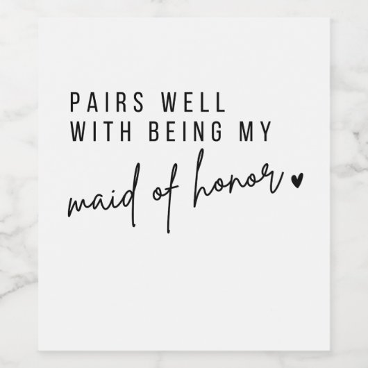 Weinetikett, Bridesmaid, Bridesm Weinetikett (Einzelnes Label)