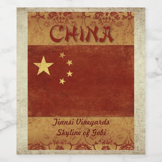 Weinetikett China (Einzelnes Label)