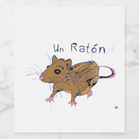 Weinetikett der französischen Maus (Einzelnes Label)