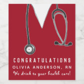 Weinetikett der Nurse Graduation Party (Einzelnes Label)