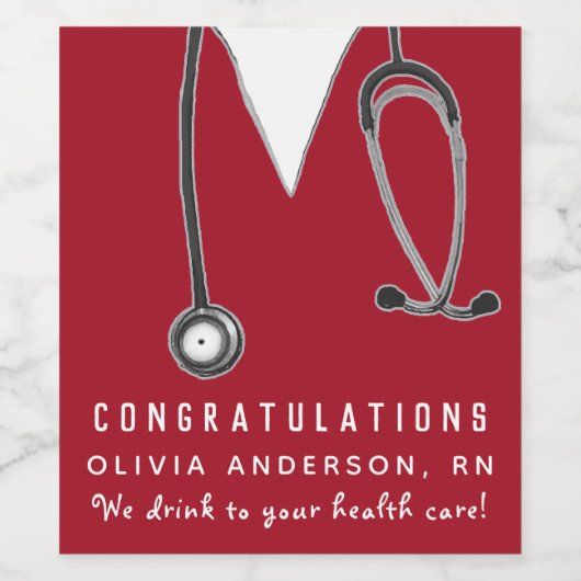 Weinetikett der Nurse Graduation Party (Einzelnes Label)