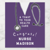 Weinetikett der Nurse Graduation Party (Einzelnes Label)