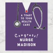 Weinetikett der Nurse Graduation Party (Einzelnes Label)