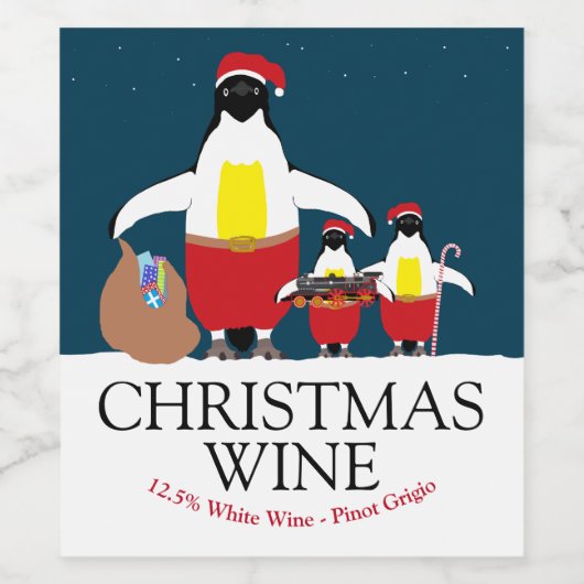 Weinetikett des Weihnachtsmanns (Einzelnes Label)