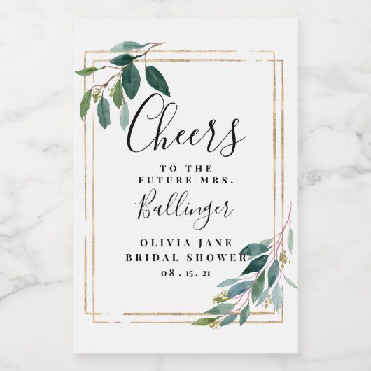 Weinetikett, Eukalyptus Mini Weinetikett (Einzelnes Label)