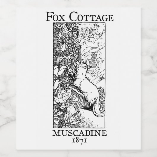 Weinetikett - Fox-Hütte Muscadin (Einzelnes Label)