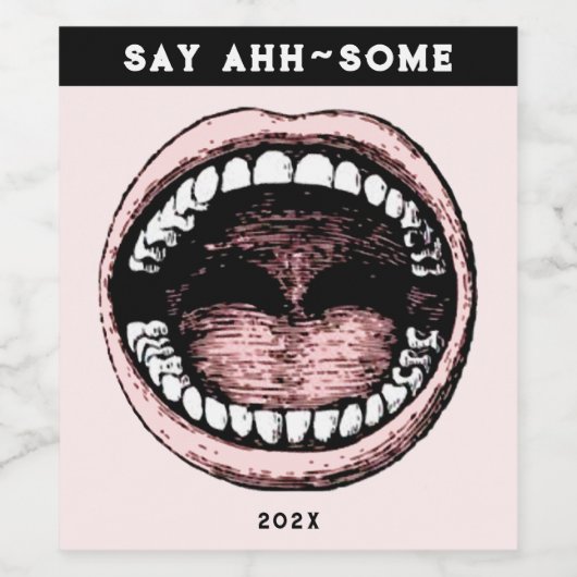 Weinetikett für den Abschluss der Zahnarztschule (Einzelnes Label)