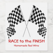 Weinetikett für kariertes Flag (Einzelnes Label)