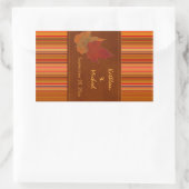 Weinetikett Herbstblätter und Streifen Rechteckiger Aufkleber (Tasche)