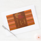 Weinetikett Herbstblätter und Streifen Rechteckiger Aufkleber (Umschlag)