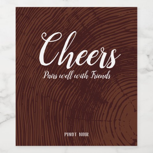 Weinetikett Holzkörner Hipster (Einzelnes Label)