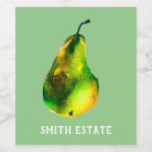 Weinetikett mit Birnwasserfarbe (Einzelnes Label)