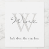 Weinetikett mit eigenem Monogrammtext (Einzelnes Label)