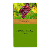 Weinetikett mit roten Trauben Vorlage (Vorne)