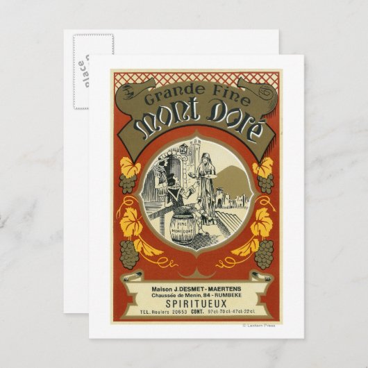 Weinetikett Mont Dore Postkarte (Vorne/Hinten)