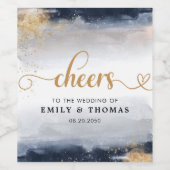 Weinetikett "Navy and Gold Wedding" (Einzelnes Label)