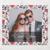 Weinetikett niedliche Rose Schaumweinetikett (Einzelnes Label)