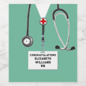 Weinetikett Nurse Abschluss (Einzelnes Label)