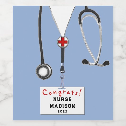 Weinetikett Nurse Abschluss (Einzelnes Label)
