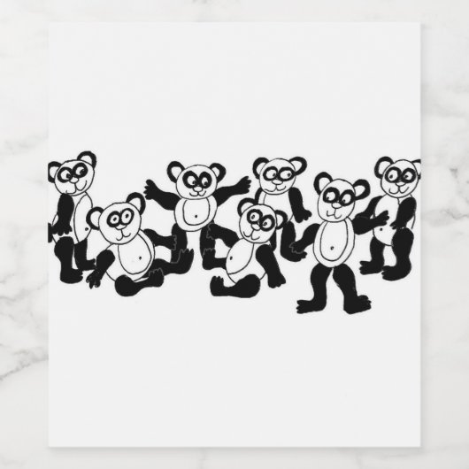 Weinetikett Panda Freunde (Einzelnes Label)