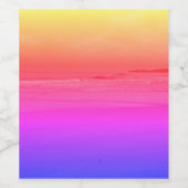 Weinetikett Rosa Strand Sonnenuntergang Ozeanwelle (Einzelnes Label)