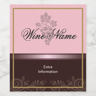 Weinetikett Rose mit Trauben