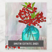 Weinetikett Rote Beeren (Einzelnes Label)