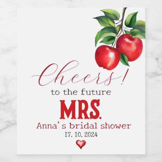 Weinetikett Roter Apfelwein (Einzelnes Label)