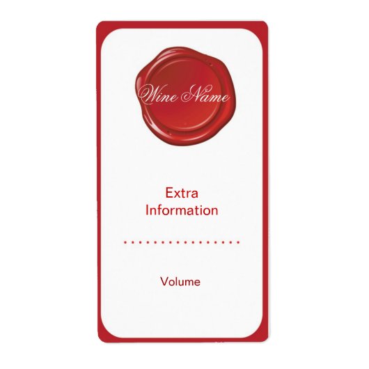 Weinetikett Rotes Siegel (Vorne)