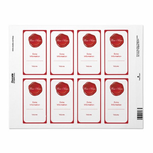 Weinetikett Rotes Siegel (Vorne)