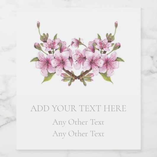 WEINETIKETT: SAKURA CHERRY BLOSSOM : KUNSTBAR WEINETIKETT (Einzelnes Label)