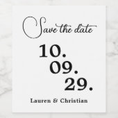 Weinetikett Save the Date (Einzelnes Label)