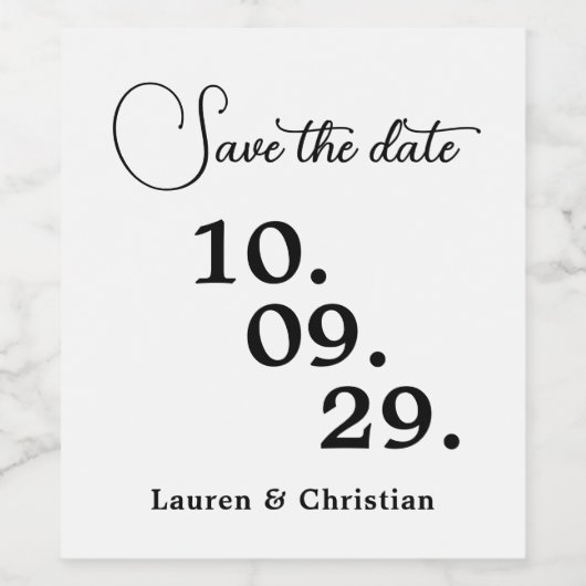 Weinetikett Save the Date (Einzelnes Label)