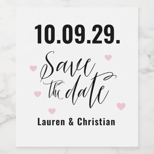 Weinetikett Save the Date (Einzelnes Label)