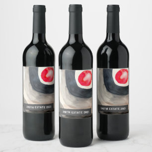 Weinetikett Sun abstrakte Aquarellweine