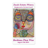 Weinetikett - Talavera Pink Owl trinkt Roten Wein (Vorne)