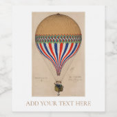 WEINETIKETT: VINTAG FRANZÖSISCHER LUFTBALLOON WEINETIKETT (Einzelnes Label)