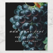 WEINETIKETT: "VINTAGE GRAPEN" KUNSTBAR WEINETIKETT (Einzelnes Label)