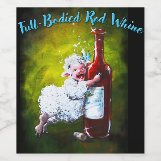 Weinetikett VOLLSTÄNDIG ROT, WEISS, Schafsinkognit (Einzelnes Label)