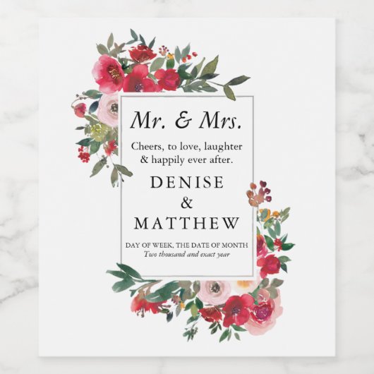 Weinetikett Wilde Rose (Einzelnes Label)